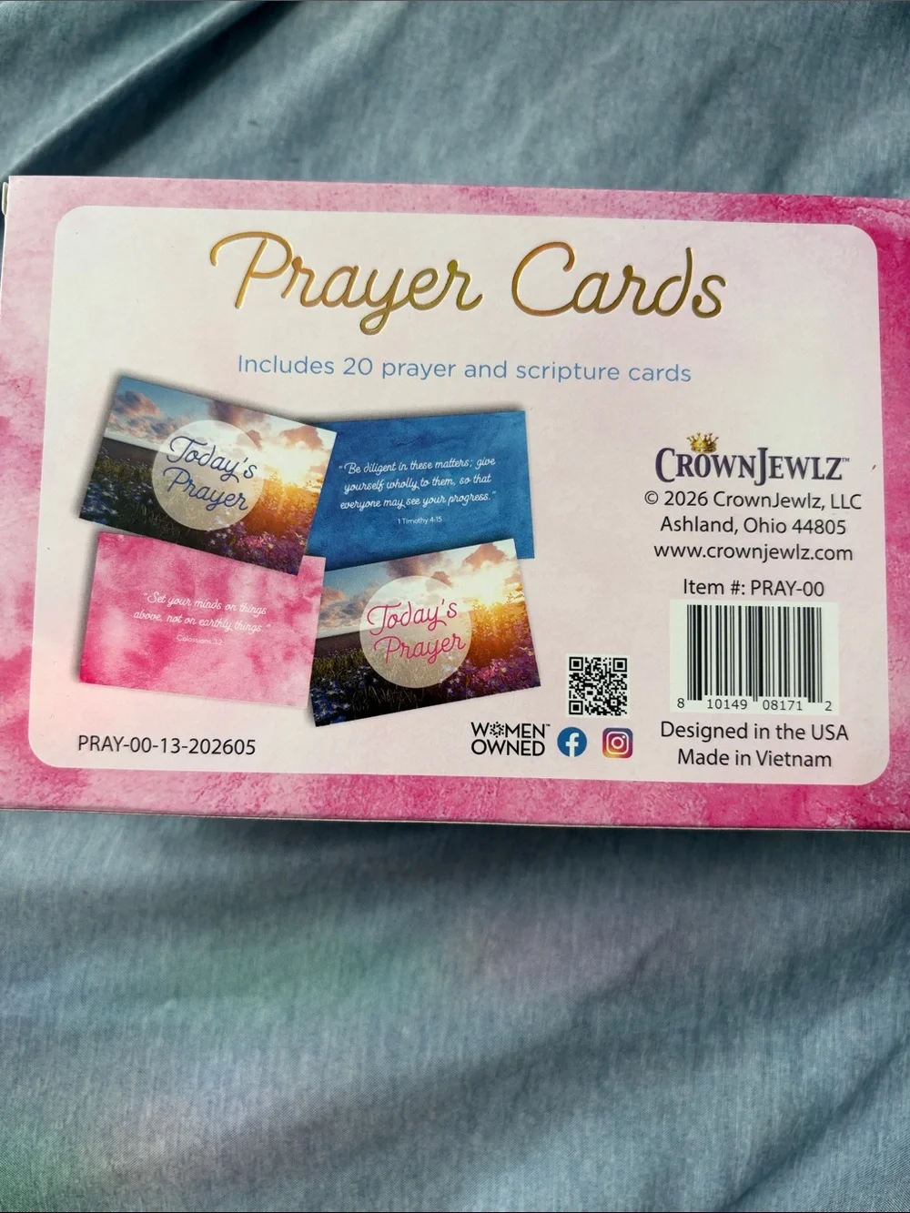 Prayer Cards Inspirational Scripture Set -